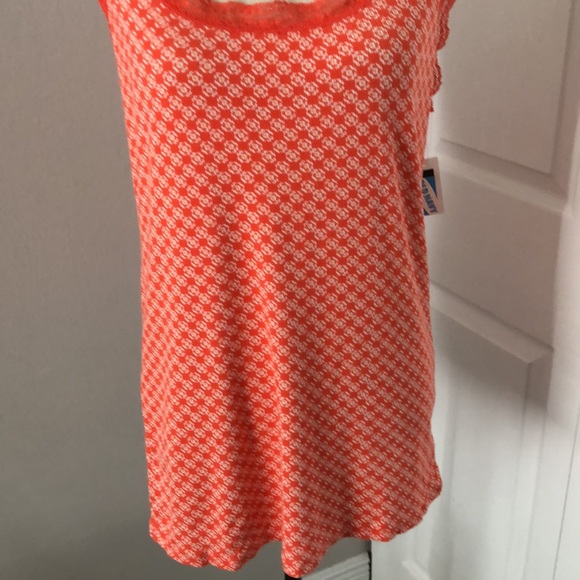 NEW-OLD NAVY LACE TRIM PRINT ORANGE TANK TOP | XL - Picture 3 of 10